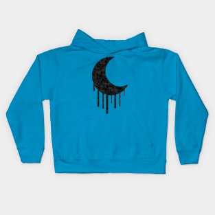 Black Rose Moon (blue) Kids Hoodie